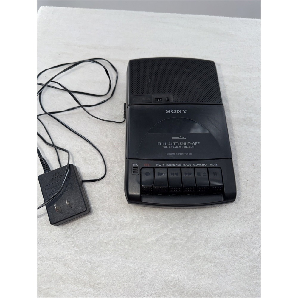 Sony TCM 929 Cassette Corder Portable Cassette Tape Recorder Player Tested